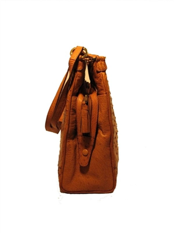 Vintage Mark Cross Tan Ostrich Shoulder Bag