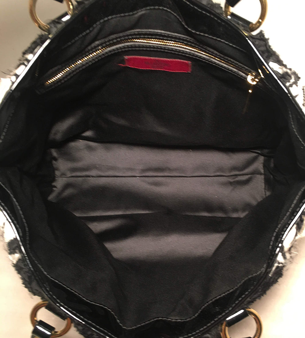 Valentino Black Leather Backpack Women Purse Black Silver Zippers