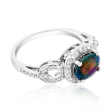 0.65ct Natural OPAL 14K White Gold 3.18gm Ring