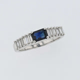 0.65ct Natural Blue Sapphire 14K White Gold Ring
