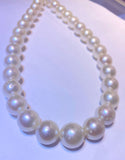 Round white south sea pearls 13-15mm, 31pcs 18inches