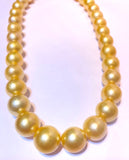 Round 12-14mm golden south sea pearl 33pcs 16inches will be more when strung