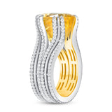 GIA 16.84ct Natural No Heat Ceylon Yellow Sapphire 18K White & Yellow Gold Ring