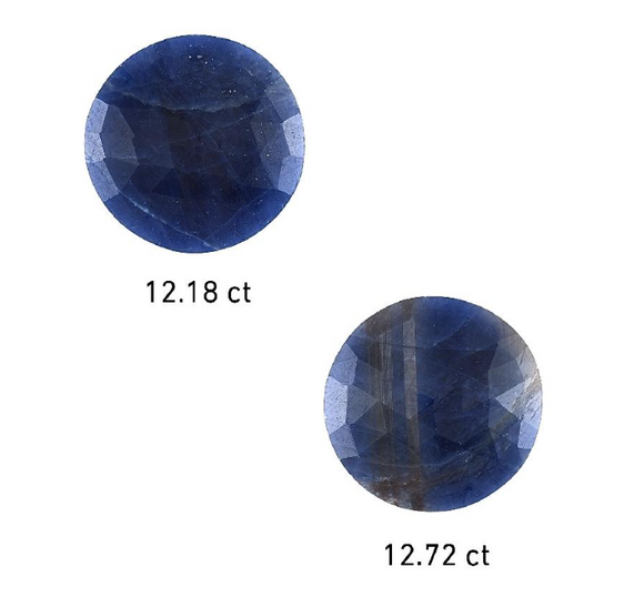 GIA Certified 12.72 & 12.18 carats No Heat Natural Blue Sapphire Round