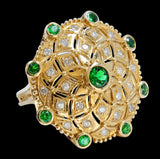 1.03CT NATURAL TSAVORITE 14K YELLOW GOLD RING