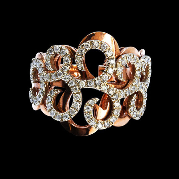 0.60CT NATURAL DIAMOND 14K ROSE GOLD RING