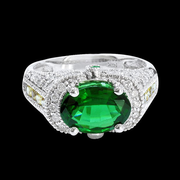 2.39CT NATURAL TOURMALINE 14K WHITE GOLD RING