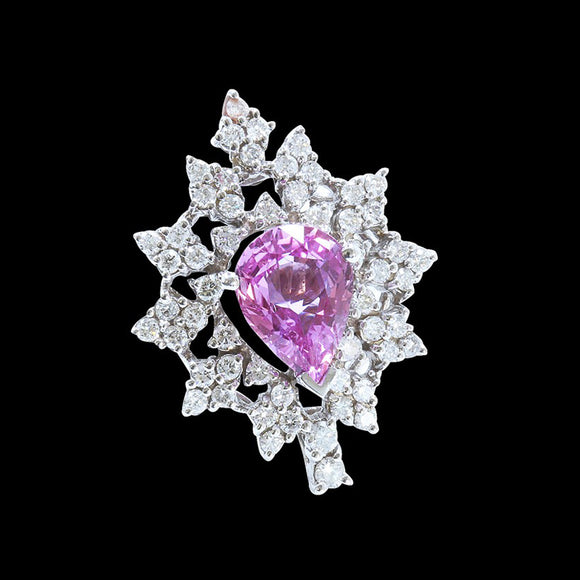 2.52CT NATURAL BURMA SPINEL 14K WHITE GOLD RING