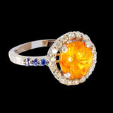 4.10CT NATURAL SPESSARTITE 14K WHITE GOLD RING