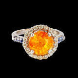 4.10CT NATURAL SPESSARTITE 14K WHITE GOLD RING