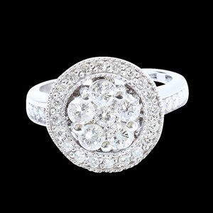 1.33CT NATURAL DIAMOND 14K WHITE GOLD RING