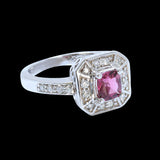 0.66CT NATURAL CEYLON PINK SAPPHIRE 14K WHITE GOLD RING