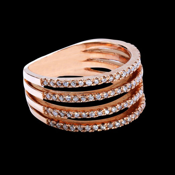 0.47CT NATURAL DIAMOND 14K ROSE GOLD RING