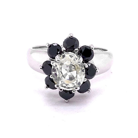 2.93CT NATURAL CEYLON WHITE SAPPHIRE 14K WHITE GOLD RING