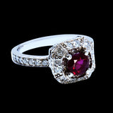 1.00CT NATURAL RUBY 14K WHITE GOLD RING