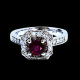 1.00CT NATURAL RUBY 14K WHITE GOLD RING