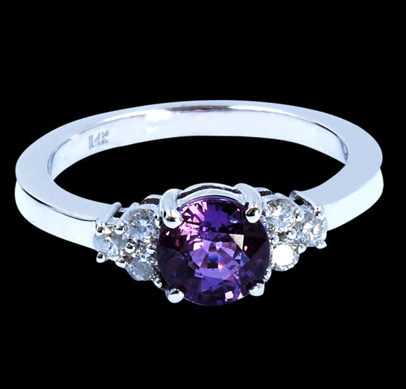 1.40CT NATURAL CEYLON PINK SAPPHIRE 14K WHITE GOLD RING