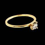 0.48CT NATURAL DIAMOND 14K YELLOW GOLD RING
