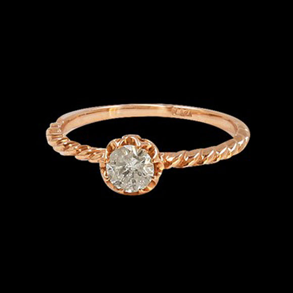 0.38CT NATURAL DIAMOND 14K ROSE GOLD RING