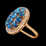 5.25CT NATURAL CEYLON BLUE SAPPHIRE 14K ROSE GOLD RING