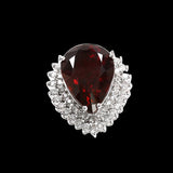 21.23CT NATURAL MALAYA GARNET 14K WHITE GOLD RING