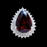 21.23CT NATURAL MALAYA GARNET 14K WHITE GOLD RING