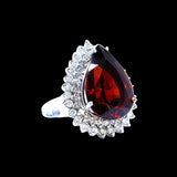 21.23CT NATURAL MALAYA GARNET 14K WHITE GOLD RING