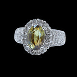 3.17CT NATURAL ALEXANDRITE 18K WHITE GOLD RING