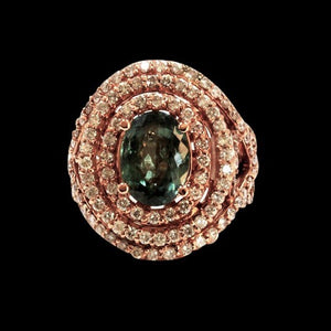 3.73CT NATURAL ALEXANDRITE 14K ROSE GOLD  RING