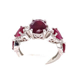 2.09CT NATURAL RUBY 14K WHITE GOLD RING