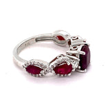 2.09CT NATURAL RUBY 14K WHITE GOLD RING