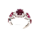 2.09CT NATURAL RUBY 14K WHITE GOLD RING