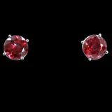 4.00CT NATURAL RUBELLITE 14K WHITE GOLD EARRING