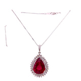 15.54 Carat Natural Rubellite 18 Karat White Gold Pendant