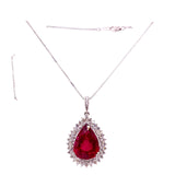 15.54 Carat Natural Rubellite 18 Karat White Gold Pendant