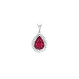 15.54 Carat Natural Rubellite 18 Karat White Gold Pendant