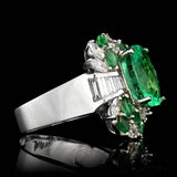 6.43CT NATURAL COLOMBIAN EMERALD 18K WHITE GOLD RING