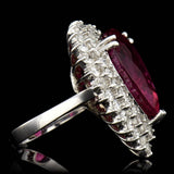 15.18ct NATURAL RUBELLITE 14K WHITE GOLD RING