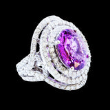 10.11CT NATURAL BURMA SPINAL 18K WHITE GOLD RING