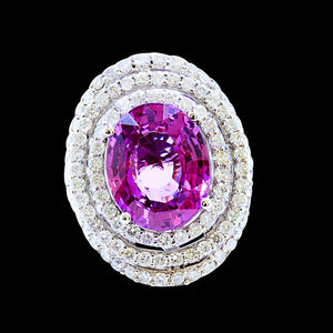 10.11CT NATURAL BURMA SPINAL 18K WHITE GOLD RING