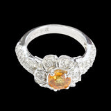 1.23CT NATURAL CEYLON YELLOW SAPPHIRE 14K WHITE GOLD RING