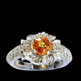 1.23CT NATURAL CEYLON YELLOW SAPPHIRE 14K WHITE GOLD RING