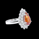 3.54CT NATURAL SPESSARTITE 14K WHITE GOLD RING