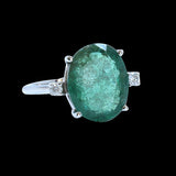 4.71CT NATURAL COLOMBIAN EMERALD 14K WHITE GOLD RING