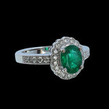 1.21CT NATURAL COLOMBIAN EMERALD 14K WHITE GOLD RING