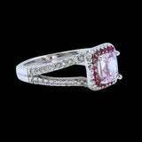 2.28CT NATURAL CEYLON PINK SAPPHIRE 14K WHITE GOLD RING