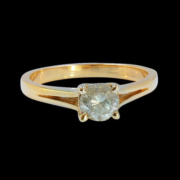 0.60CT NATURAL DIAMOND 14K YELLOW GOLD RING