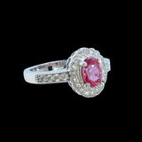 1.26CT NATURAL CEYLONE PADPARADSCHA SAPPHIRE 14K WHITE GOLD RING