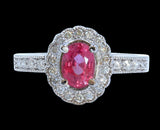 1.26CT NATURAL CEYLONE PADPARADSCHA SAPPHIRE 14K WHITE GOLD RING