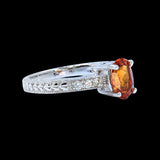 1.30CT NATURAL SPESSARTITE 14K WHITE GOLD RING